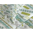 thumbnail image 4 of Ambesonne Steam Engine Quilted Bedspread Set 3 Pcs, Train Pattern Travel, Queen Size, Apple Green Turquoise, 4 of 5