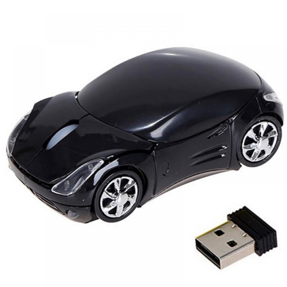 Wireless Car Mouse 2.4G Cool Sport Car Shaped Mouse Wireless Optical Mouse Cordless Computer Mice 1600 DPI with USB Receiver, Ergonomic Gaming Optical Mice fits for PC Laptop Desktop Mac