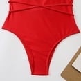 thumbnail image 3 of Sngxgn Swimsuit for Women Bathing Suits Front Cutout Adjustable Straps Ruched Swimwear(Red,M), 3 of 7