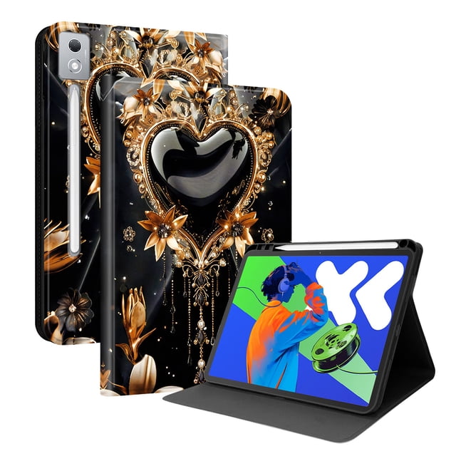 Tablet Case for Lenovo P12 Pro 12.7 2025, Full-Body Protective Cover with Right Side Pen Slot & Adjustable Stand