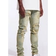 thumbnail image 2 of Crysp Denim Men's Distressed Rip & Repair Sand Wash Skinny Fit Stretch Jeans (28, Sand Wash), 2 of 7