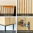 thumbnail image 3 of NEWADARA Fluted Sideboard Cabinet, Buffet Cabinet with Storage, Wooden Cabinet with Doors and Shelves, Accent Console Cabinet for Living Dining Room, Entryway, Natural Oak, 3 of 8