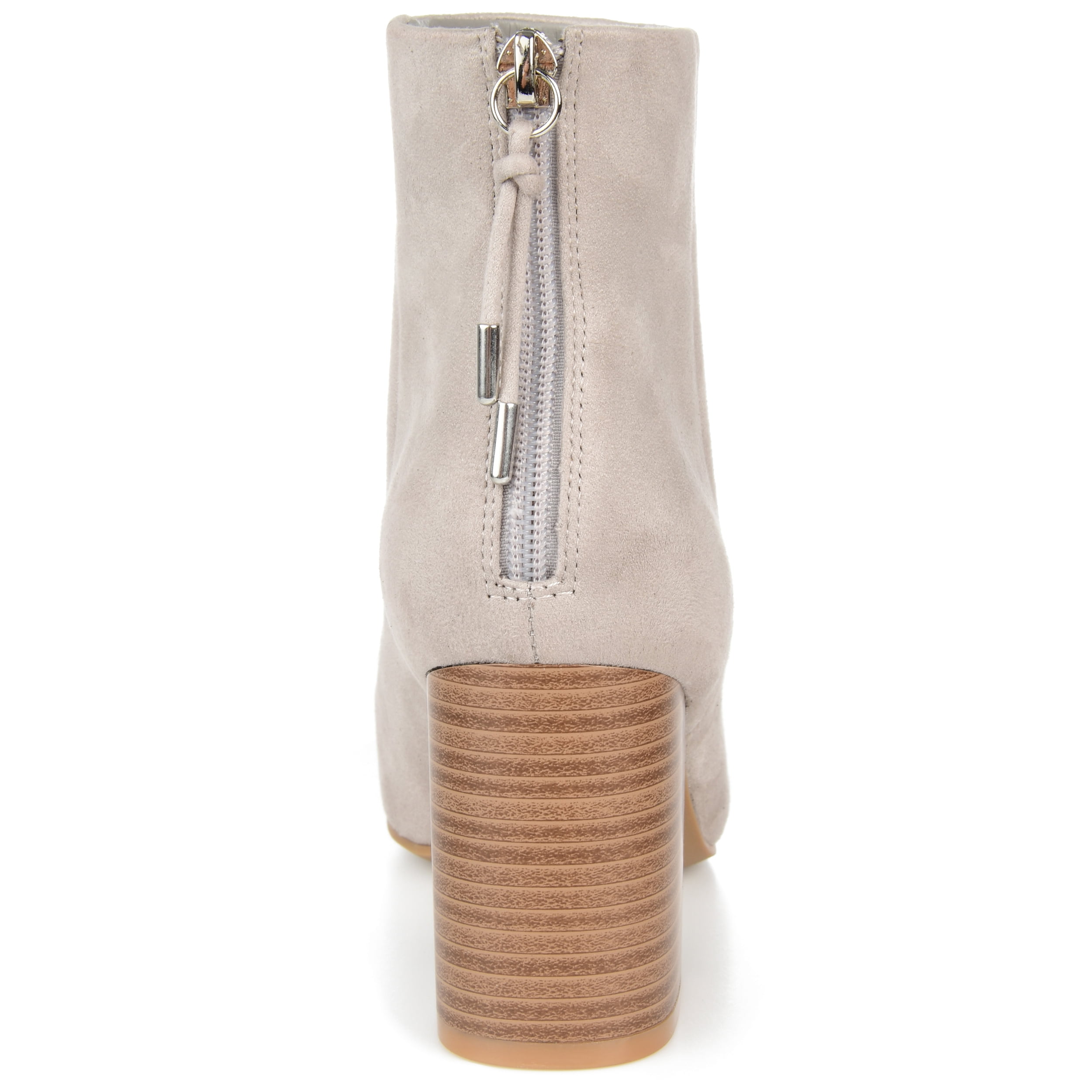 Journee Womens Audrina Back Heel Zip Stacked Heel Booties