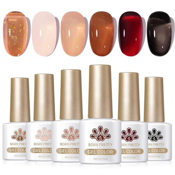 Set de esmaltes de uñas en gel Born Pretty Otoño-Invierno, 7 ml, 6 unidades