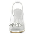 thumbnail image 6 of BLISSFUL STEP Women's Clear Slingback Rhines Peep Toe Block Heels Sandals, 6 of 6