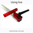 thumbnail image 3 of Woodworking Chute Limiter Red Aluminum Alloy T-slot Stopper Portable Woodworking Guide Rail Miter Track Stop Woodworking Manual Tool for Worker Industry, 3 of 9