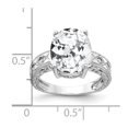 thumbnail image 3 of Auriga 14k White Gold 12x10mm Oval Cubic Zirconia AAA Diamond Ring for Women Size-6, 3 of 4