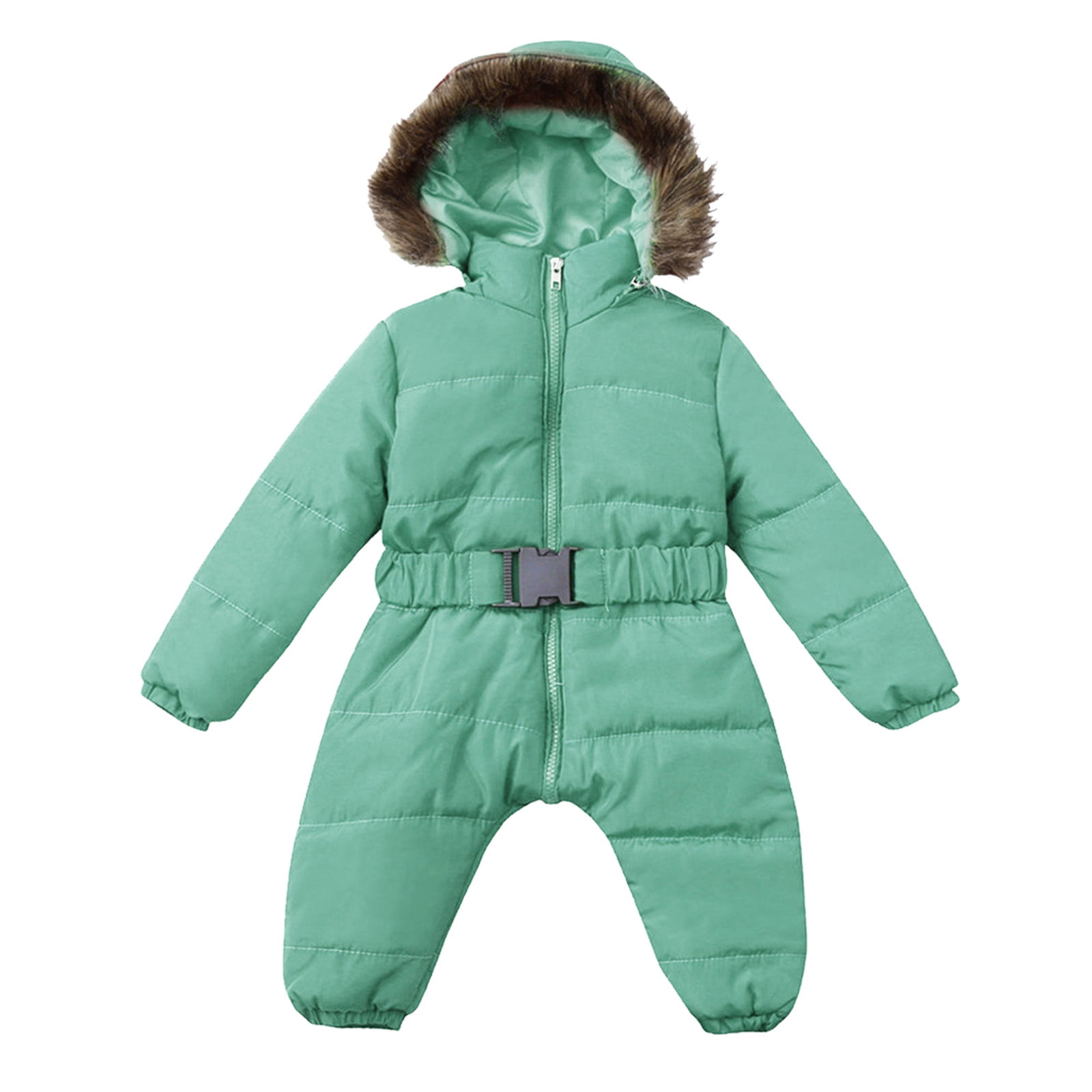 Baby Girls Snow Suits Infant Hooded Romper Coat for Infant Fall Winter Outwear Long Sleeve Windproof Winter Baby Clothes 18-24 Months