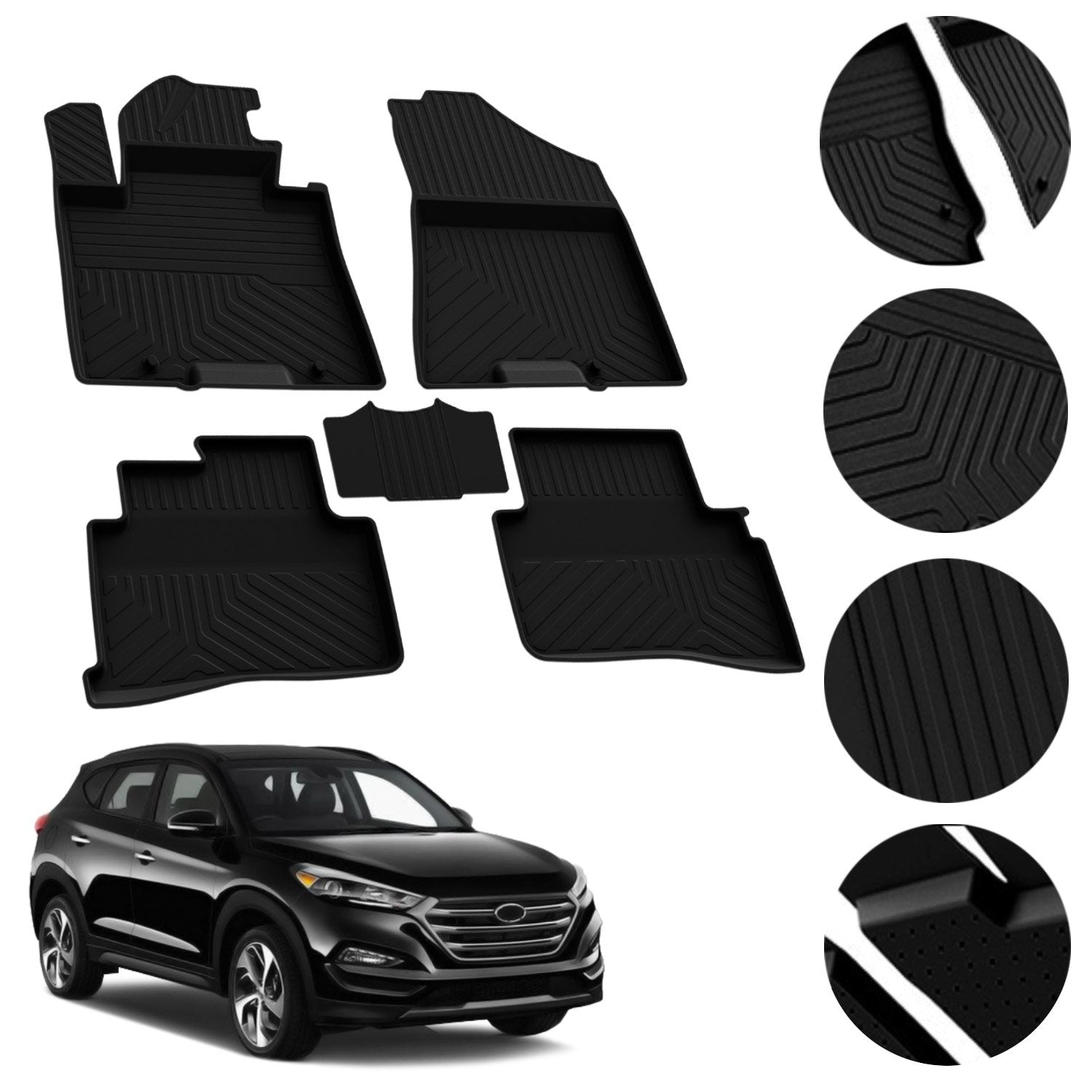 OMAC USA Floor Mats Heavy Duty Rubber Protection Liner Specific Set for