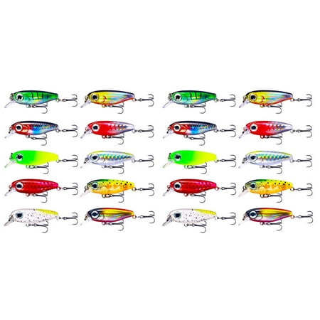 Fishing Lures Jerkbait for Bass Fishing Minnow Lure Set Fishing Hard Baits Swimbaits Boat Topwater Lures for Trout Bass Perch Fishing 20pcs