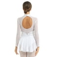 thumbnail image 2 of iEFiEL Womens Long Sleeves Ballet Dance Leotard Dress Figure Ice Skating Roller Skating Dress, 2 of 7