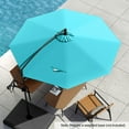 thumbnail image 2 of Gymax 10 FT Patio Offset Umbrella w/ X-shaped Base Infinite Tile & 360° Rotation Turquoise, 2 of 10
