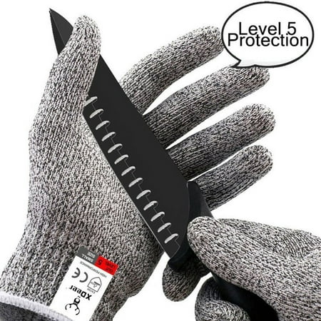 XDEER Cut Resistant Gloves ;Level 5 Protection, Food Grade,EN388 Certified, Safty Gloves for Hand protection and yard-work, Kitchen Glove for Cutting and slicing,1 pair(Extra