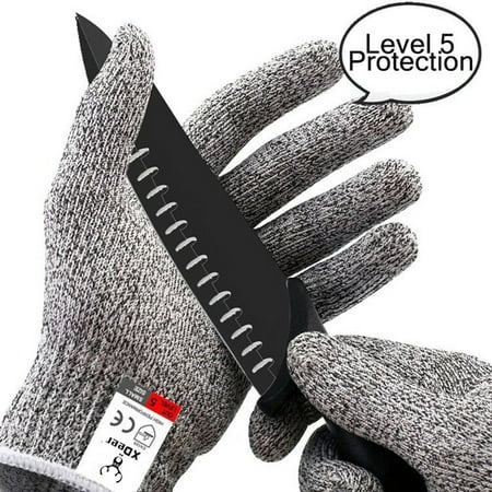 XDEER Cut Resistant Gloves ;Level 5 Protection, Food Grade,EN388 Certified, Safty Gloves for Hand protection and yard-work, Kitchen Glove for Cutting and slicing,1 pair(Extra (Best Abrasion Resistant Gloves)