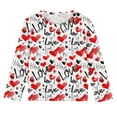 thumbnail image 5 of Edvintorg Valentine's Day Shirts for Girls Long Sleeve Cute Heart Printing Pullover Tops Tshirts Crewneck Dressy Casual Blouses 3-14 Years Teenage Girls' Clothing, 5 of 7