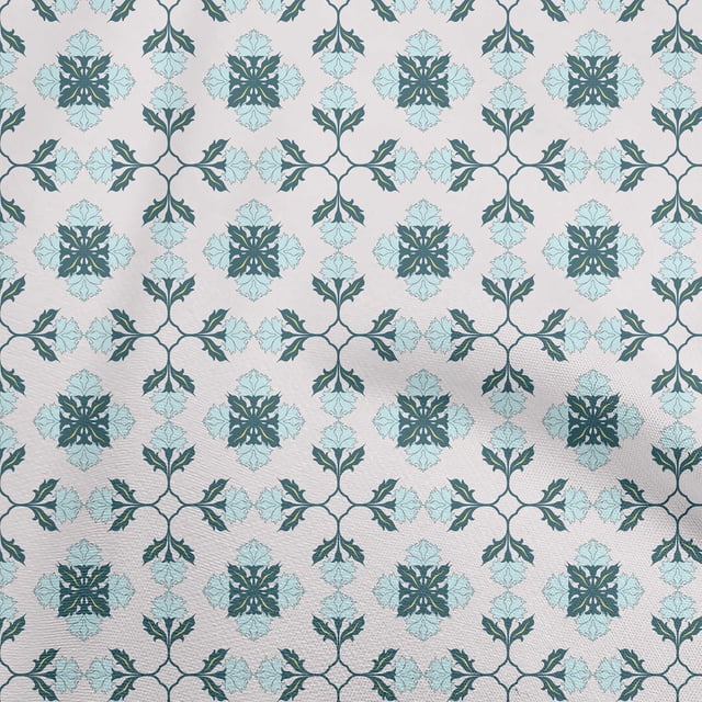 Tissu Bleu Spandex Sarcelle de Polyester d'Apple Tissu Imprimé de Tissu de Tissu de Tissu de Robe Florale Bloc Asiatique par la Cour 56 Pouces de Large