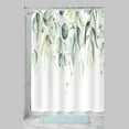 thumbnail image 6 of Small Stall RV Bath Shower Curtain Set 36Wx72H Inch Tropical Green Leaves Bathroom Accessories Watercolor Eucalyptus Plants Fabric Waterproof Home Bathtub Decor 7 Pack Plastic Hook, 6 of 6