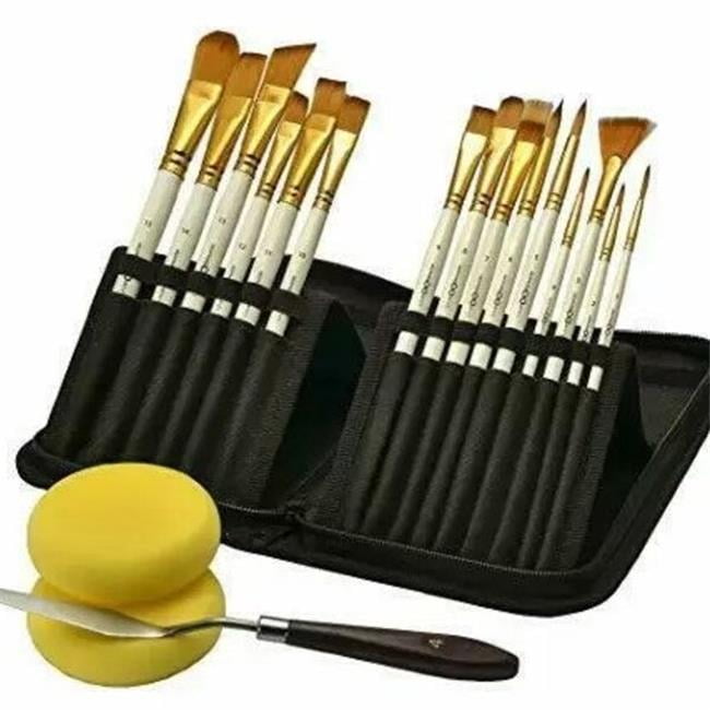 Paint Brushes 88VHZCLWQX 15 Acrylic 1 Palette Knife & 2 Foam Paint Brushes