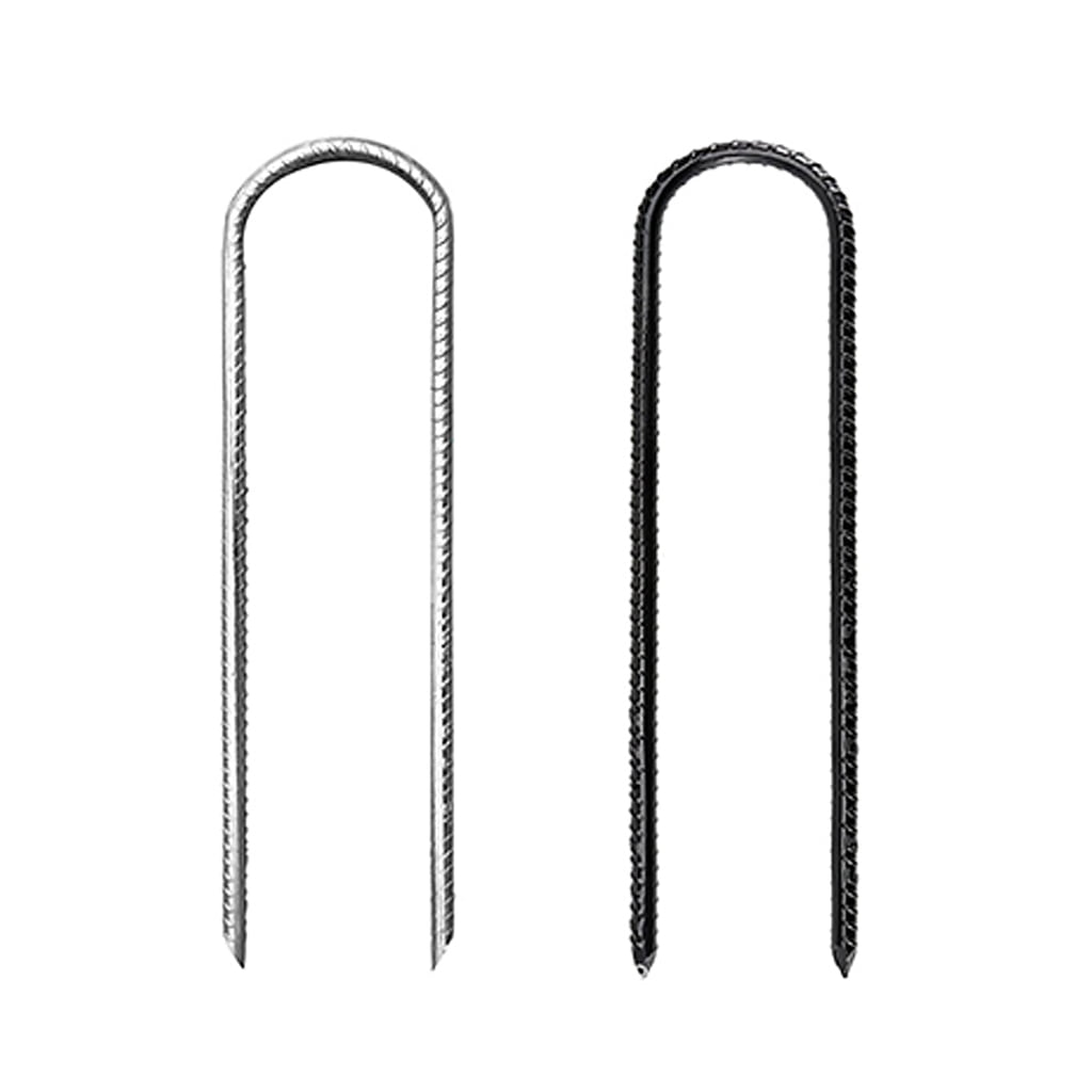Pack of 8 Heavy Type Metal Ground Stakes U Shape Tent Stakes Metal Texture Suitable for Camping and Picnics