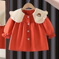 thumbnail image 2 of MeetoTime Girls Jacket Long Sleeve Cute Solid Color Buttons Round Neck Cardigan Top Kids Fall Winter Outwear, 2 of 7