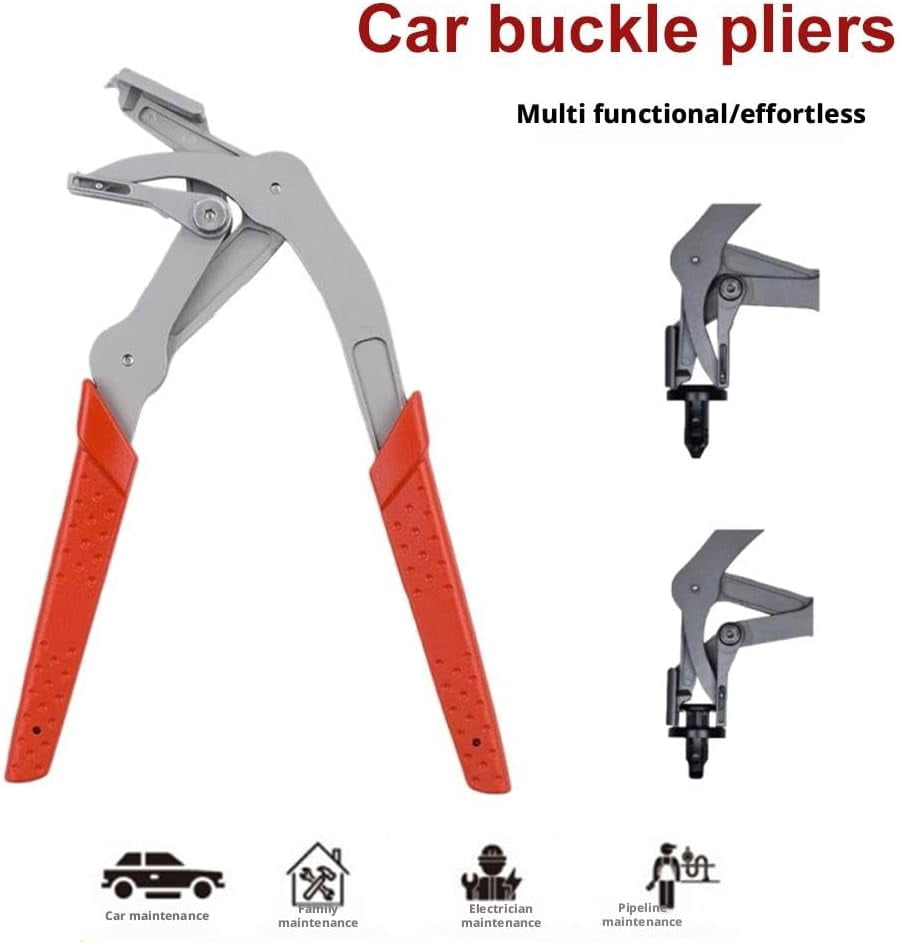 Car Clip Pliers & Trim Removal Tool, Spring-Loaded Fastener Rivet Remover for Auto Door Panels, Interior & Exterior Trim, Mechanic, Damage-Free Disassembly