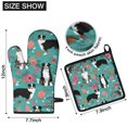 thumbnail image 6 of Australian Shepherd Floral Kitchen Oven Mitt and Pot Holder Sets 2 Pcs for Baking, Cooking and Grilling, Heat Resistant Up To 392 °F, 6 of 7