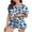 02-Tie Dye Blue, variant on DreamFish Womens Pajama Sets 2 Piece Summer Ladies Short Sleeve Lounge Sleepwear with Pockets PJ Set M-3XL
