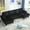 Black, variant on LUCKHAO 114.2" U-Shaped Sectional Sofa, Corduroy Couch with Double Chaises & Comfortable Backrest, 4-Seater Cloud Sofa for Living Room