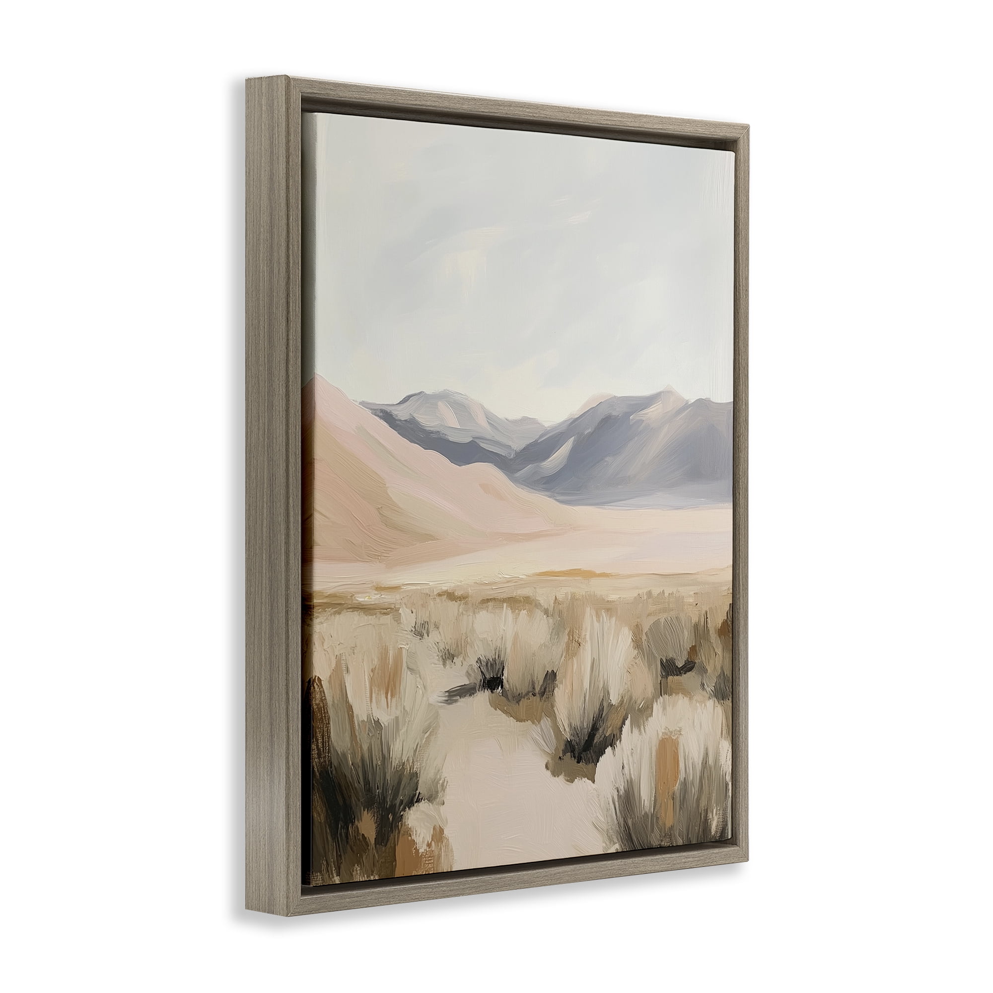 Stupell Industries Pastel Desert Solitude Brown Framed Floater Canvas Wall Art, design by Heidi Kuntz