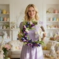 thumbnail image 5 of XQWJWLA Easter Wreath with Cross, Dove and Flower, 16" Irises & Tulips Spring Easter Wreaths for Front Door, Easter Garland Farmhouse Indoor Outdoor Wall Window Hanging Decorations, 5 of 5