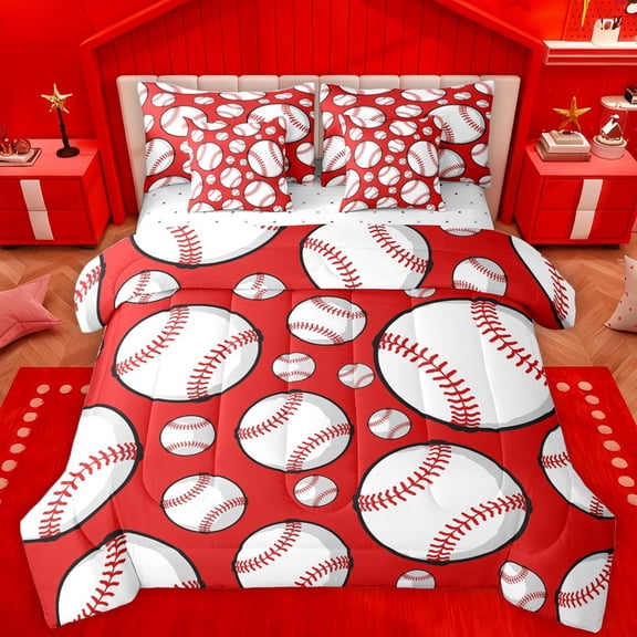Castle Fairy Female Men Adults Baseball Game Twin Bedding Sets 7-Piece,Sport Theme Bedding Comforter Set Microfiber,Ball Gaming Breathable Sheet Sets,Luxury Bedroom Decor,Reversible