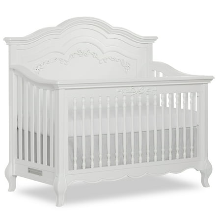 Evolur Aurora 5-In-1 Convertible Crib In Frost , Greenguard Gold Certified, Features 3 Mattress Height Settings, Sturdy And Spacious Baby Crib, Wooden Furniture