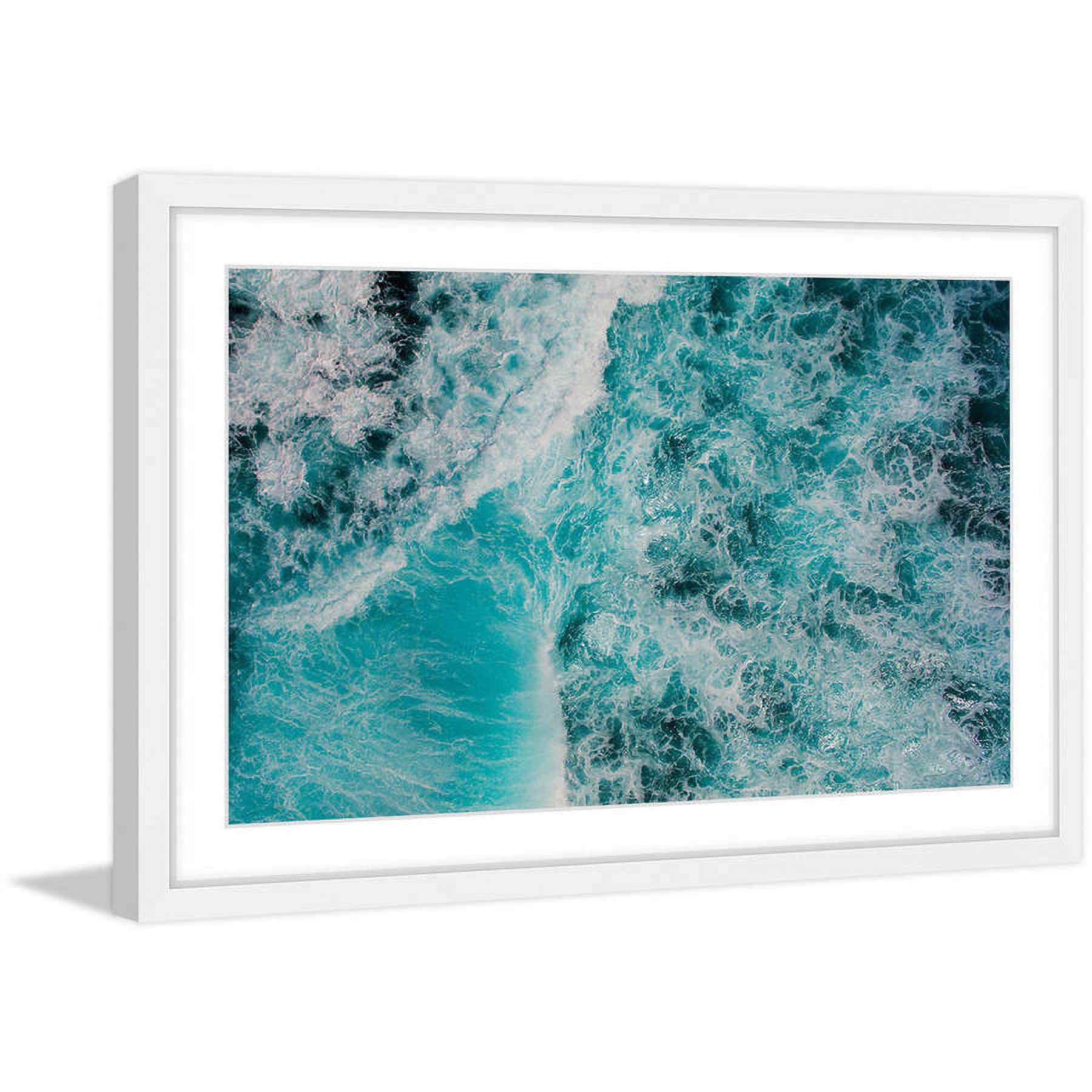 Marmont Hill "White Foamy Splashes" by Hassan Ishan Framed Painting Print