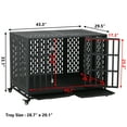 thumbnail image 6 of Ufyerutg 44'' Indestructible Heavy Duty Dog Crate, Escape Proof Strong Steel Impact Pet Cage for Large Medium Dogs, High Anxiety Sound Proof Chewproof Kennel Double Door with Trays and Wheels, 6 of 7
