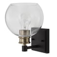 thumbnail image 6 of Uttermost Kent Edison 1-light Coastal Glass and Steel Sconce in Black and Brass, 6 of 7