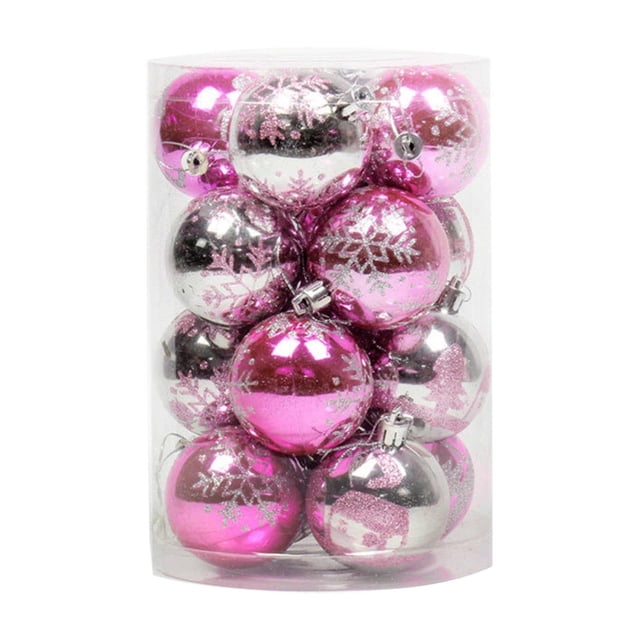 Ganfancp 16 Pcs 4Cm de Plástico de Navidad Adornos de Bolas Colgantes Colgantes de Interior de Año Nuevo de Navidad Fiesta Del Árbol Decoración Bolas de Navidad Ofertas Del Día Liquidación 1X Juego d
