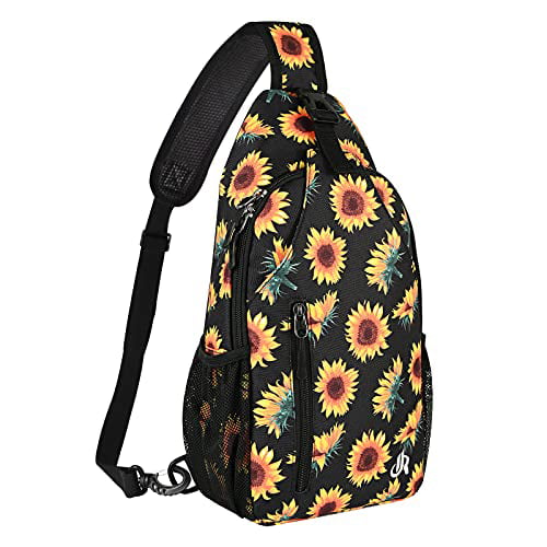 Sunflower Design Crossbody Sling Backpack