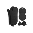 thumbnail image 1 of Guantes De Silicon Cocina/horno 6 Piezas Resistente Al Calor negro, 1 of 4