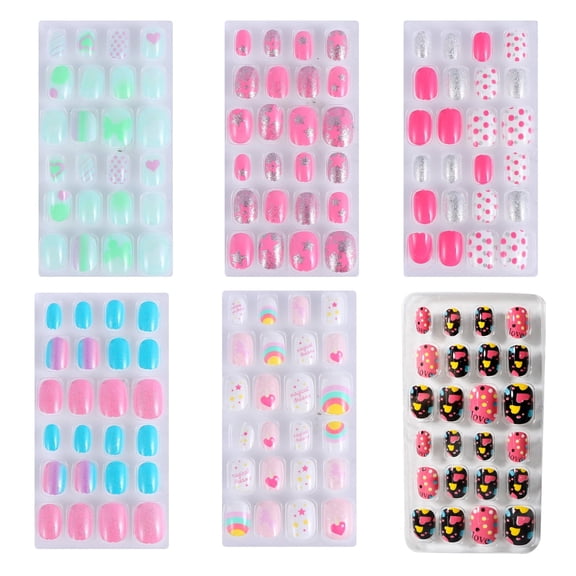144pcs Kids Press On Nails Non-Toxic & Peelable | Birthday Party Favors | Christmas Gifts (Ages 5-12)