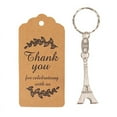 thumbnail image 2 of Balsa Circle 10 Silver Eiffel Tower 4" Plastic Keychains with Thank You Tags Party Favors Events Accessories, 2 of 8