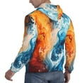 thumbnail image 6 of Pofeuu Red And Blue Waves Print Mens Casual Hooded Collar Drawstring Hoodies Pullover Sweatshirts Casual Long Sleeve Shirts-X-Large, 6 of 7