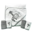 thumbnail image 2 of Spasilk Baby Cotton Terry Hooded Towel & Washcloth Bath Shower Set for Newborns and Infants, Gray Lion, 2 of 7