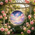 thumbnail image 1 of Round Acrylic Puzzle Suncatcher - Stained Glass Style Window Hanging Dreamy For Home Decor, 1 of 6