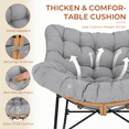 thumbnail image 4 of Pirecart Rocking Papasan Chair with Footrest, Indoor Outdoor Papasan Rocking Chair with Cushion, Oversized Wicker Rocking Chair, Gray, 4 of 10