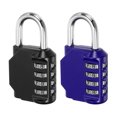 thumbnail image 1 of Unique Bargains 3' Long 4 Digit Combination Padlock, Waterproof Zinc Alloy Resettable Combination Lock, Black Blue, 1 of 5