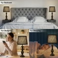 thumbnail image 5 of NATYSWAN Black Touch Table Lamps Set of 2, 22" Tall Bedside Lamps with USB C+A Charging Ports, Nightstand Lamps for for Bedroom, Living Room, Office, with Black Lampshade, LED Bulb Included, 5 of 6