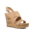 thumbnail image 1 of BLISSFUL STEP Women's Sandals Platform Heels Ankle Strap Wedges Sandals Brown 5.5, 1 of 8