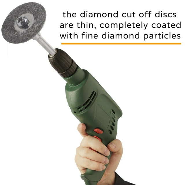 20 Pcs Disques de Coupe Diamant 22 mm Outils Rotatifs avec 4 Mandrins pour Perceuse