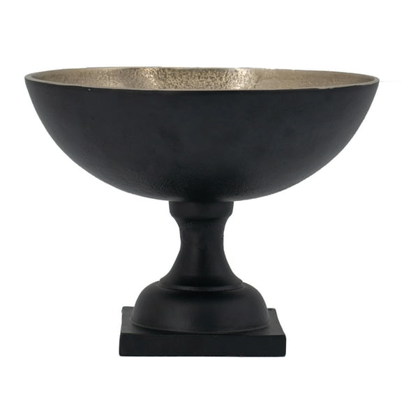 CC Home Furnishings Round Aluminum Bowl with Footed Base - 9.75"