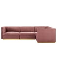 thumbnail image 2 of Sanguine Channel Tufted Performance Velvet 4-Piece Right-Facing Modular Sectional Sofa, 2 of 6